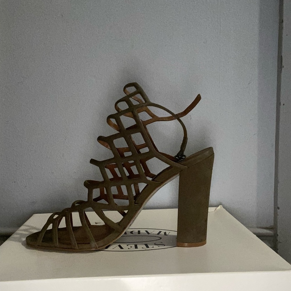 Steve Madden Green Gladiator Chunky Heel